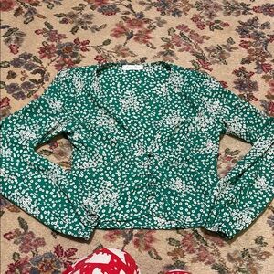 Emory Park Green Floral Blouse